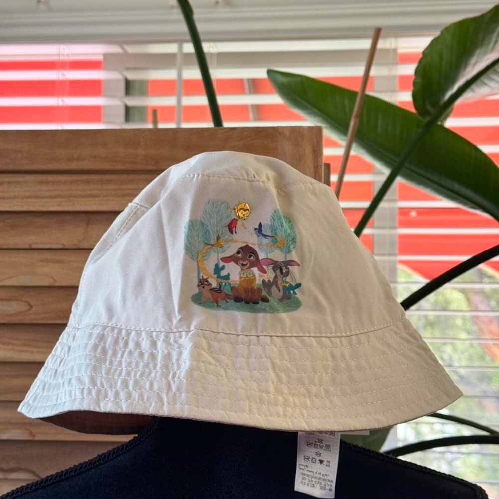 Disney White Bucket Hat with Colorful Bambi Animal Print